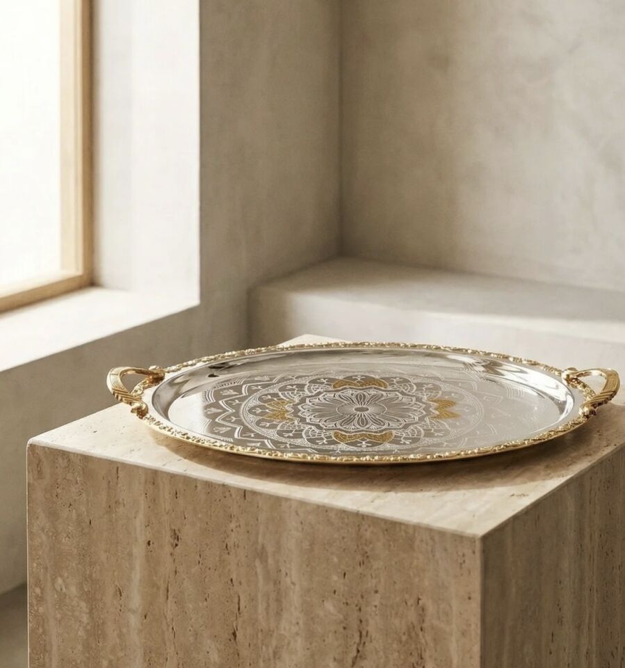 VİSNU GOLD METAL TEPSİ (POR-8694)