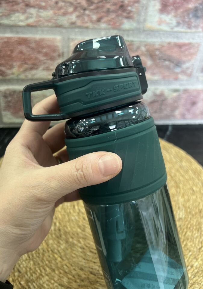 T1025 600 ML SİLİKON GÖVDELİ ÇİFT İÇİMLİ MATARA Yeşil