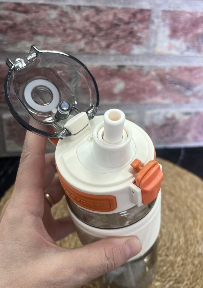 T1025 600 ML SİLİKON GÖVDELİ  ÇİFT İÇİMLİ MATARA Mor