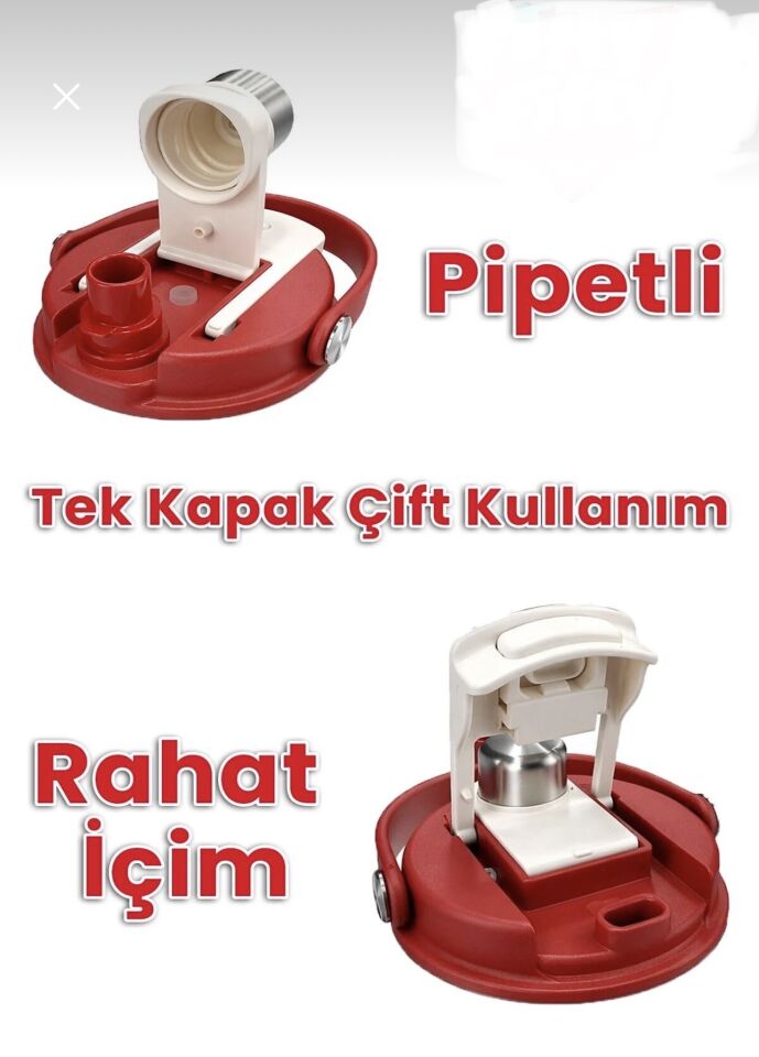 D9505- 880ML TEK KAPAK ÇİFT İÇİM ÇELİK TERMOS GOLD DETAYLI