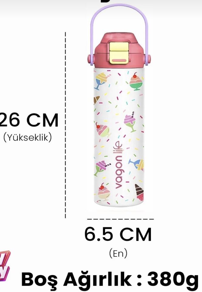 VGN-1111 600ML TEK KAPAK ÇİFT İÇİM  ÇELİK TERMOS