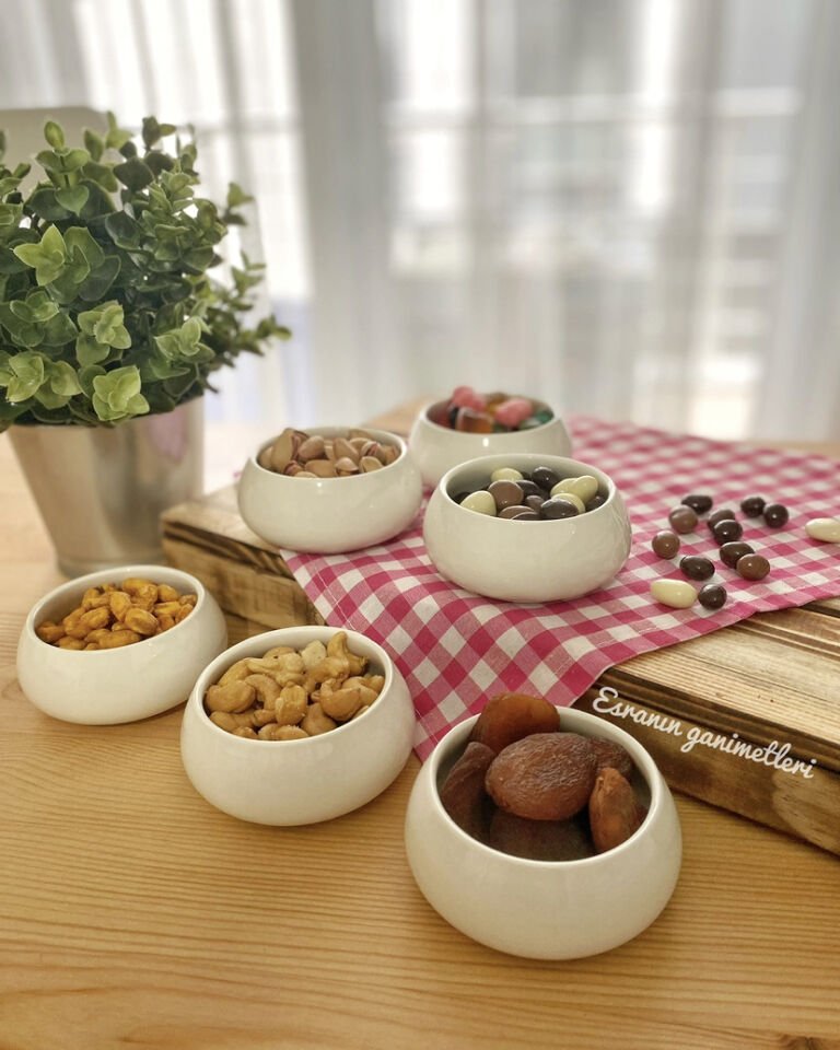 Bombeli Küçük Drajelik Reçellik Kase 6 Adet (0217)