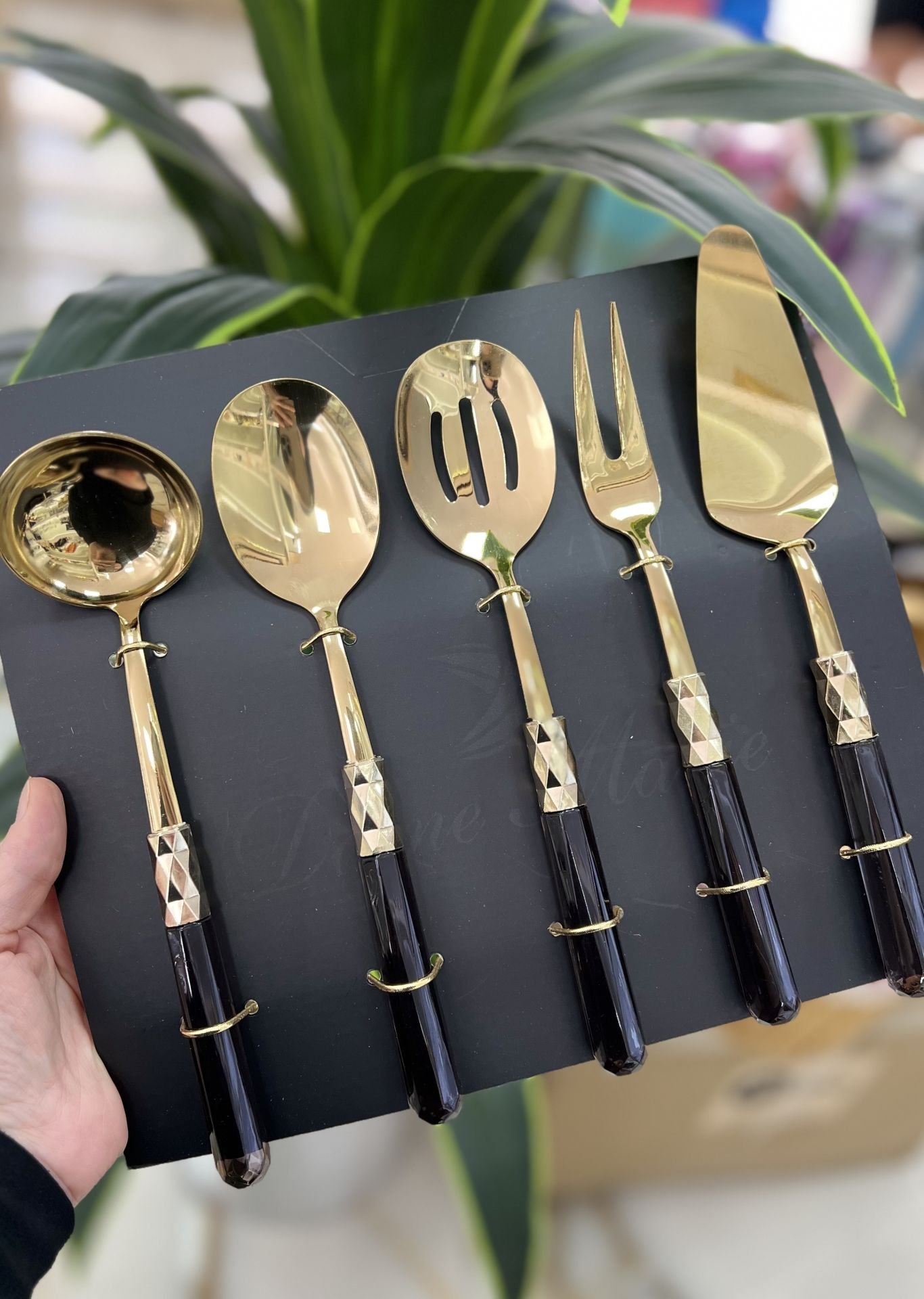 Diamond 5li Sos Kepçe Set-   Gold Siyah