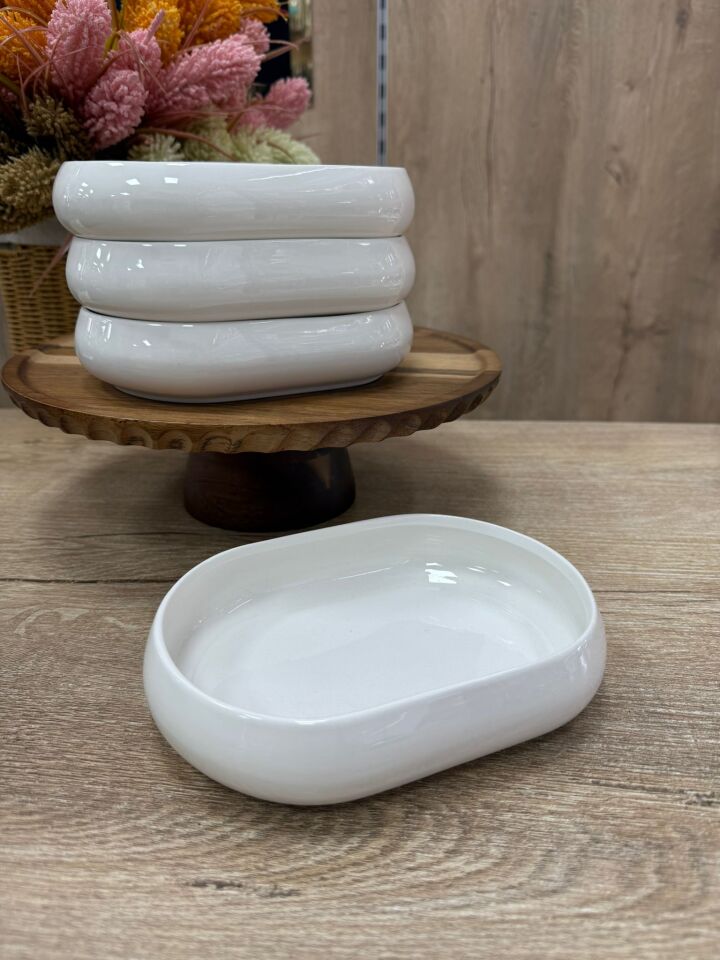 POR-25070 PORSELEN OVAL SUNUMLUK (1ADET)