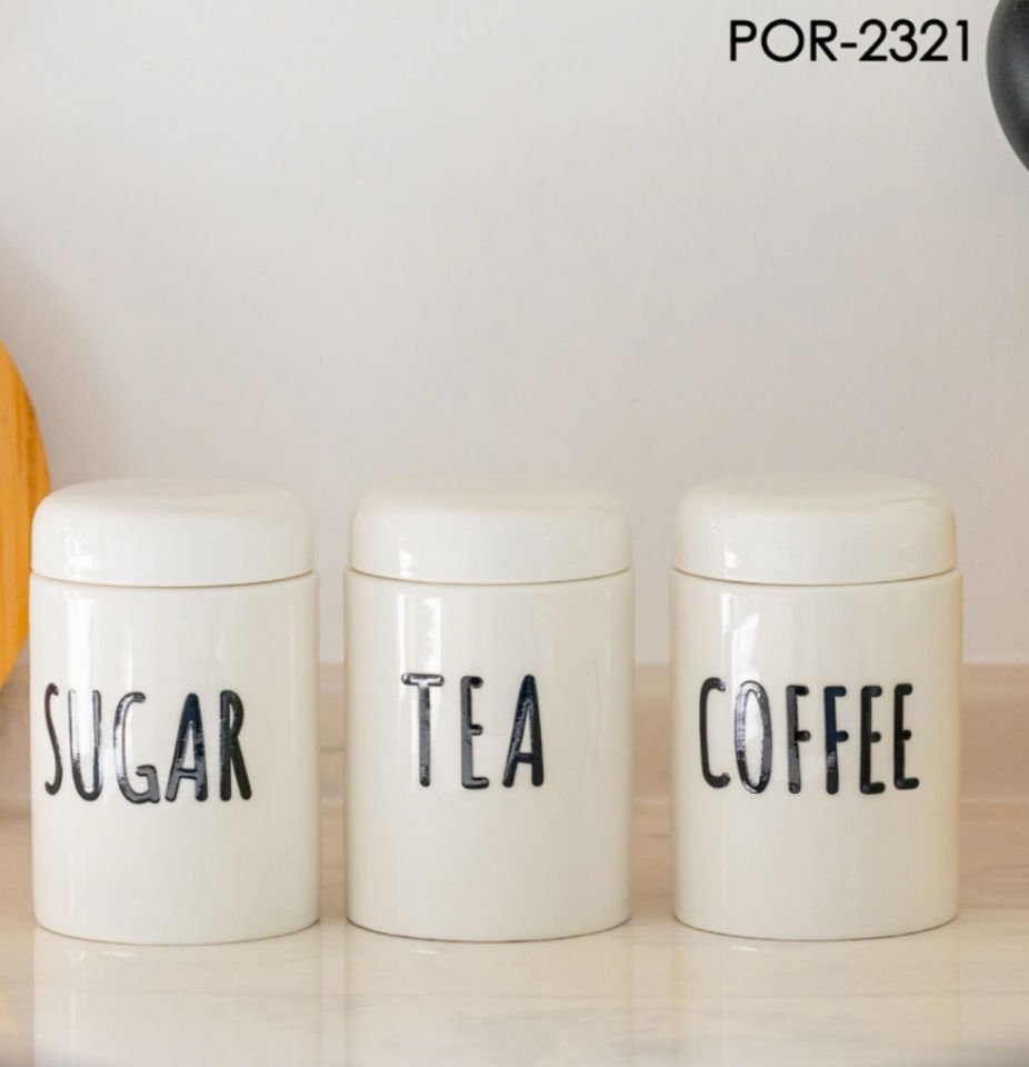 3lü Porselen Vakum Kapak Büyük Baharat Set