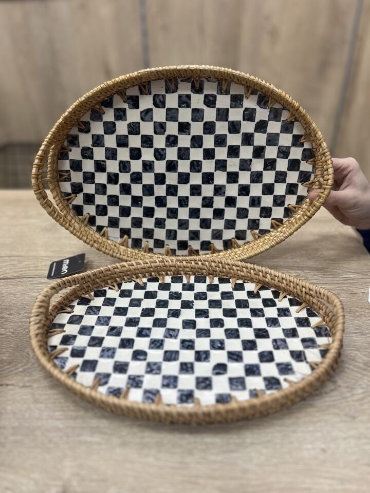 2Lİ DAMALI OVAL  SEDEF TEPSİ (1472)