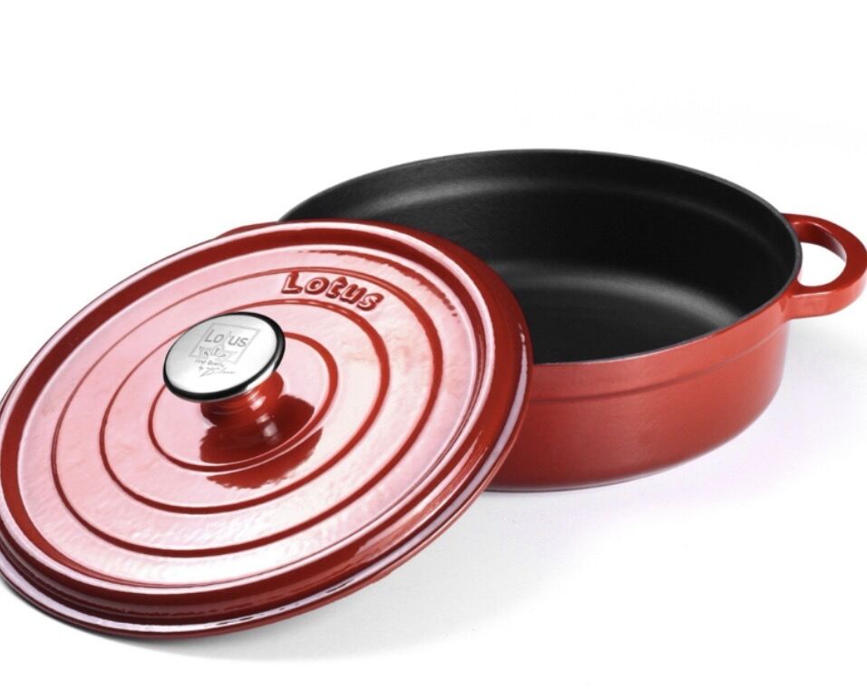 LOTUS 24 CM BASIK DEMİR DÖKÜM TENCERE