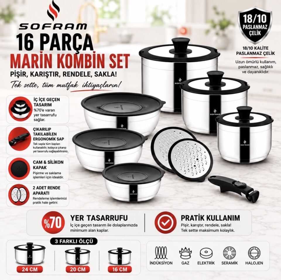 SOFRAM 16 PARÇA MARİN SET