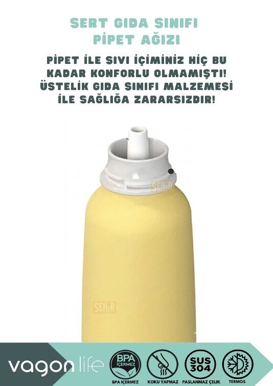 VGN-1106 ÇELİK TERMOS 750ML PİPETLİ  KAYMAZ TABAN