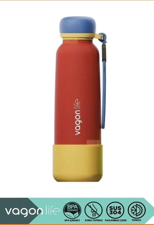 VGN-1106 ÇELİK TERMOS 750ML PİPETLİ  KAYMAZ TABAN