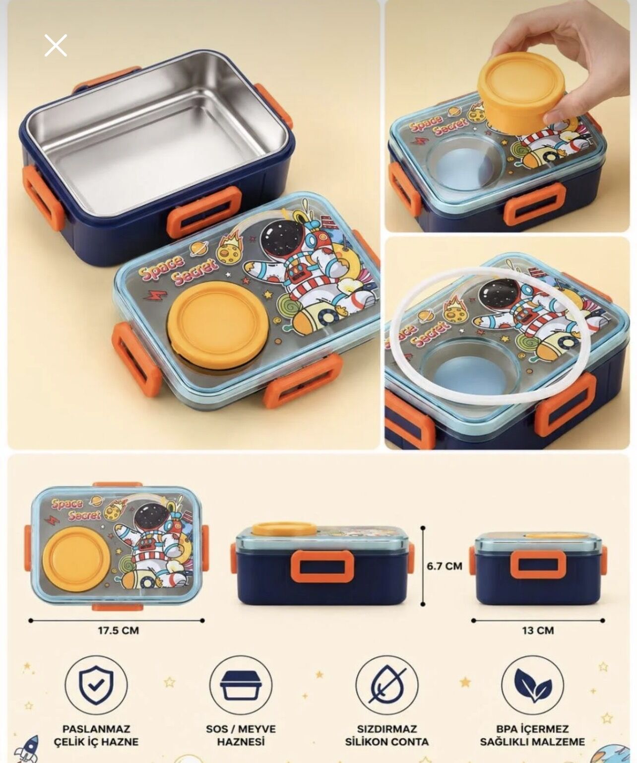 VGN-2637 PASLANMAZ ÇELİK LUNCHBOX