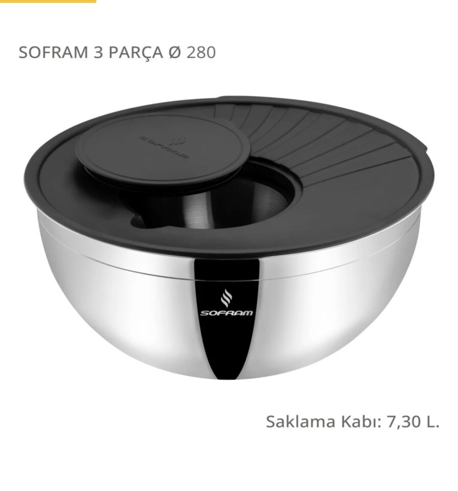 SOFRAM 28CM ÇELİK KARIŞTIRMA VE SAKLAMA KABI