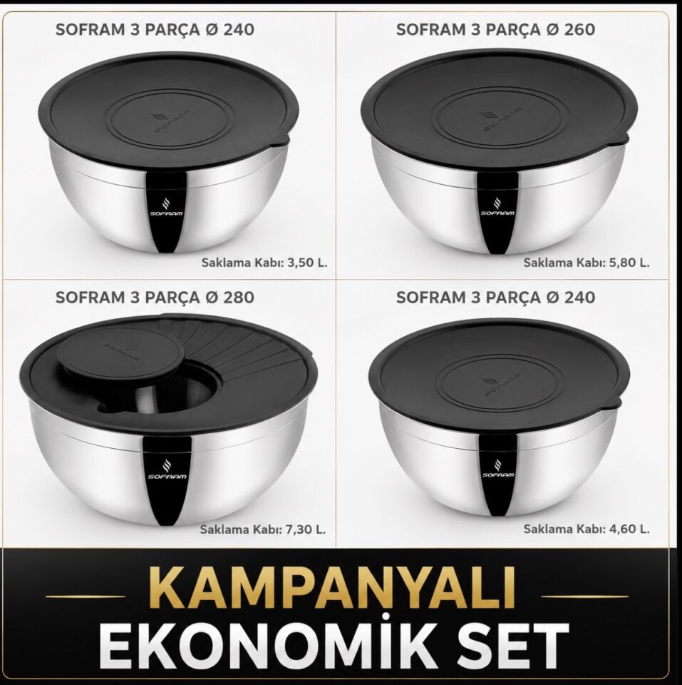SOFRAM 22-24-26-28cm  KAMPANYALI MEGA SET
