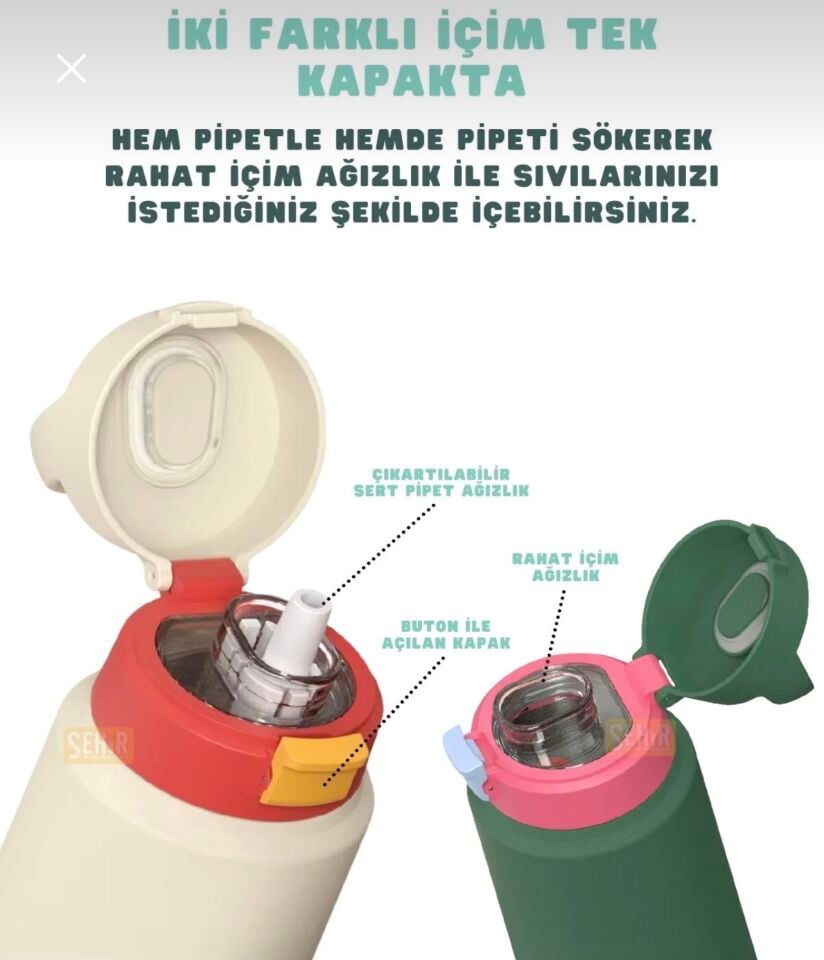 VGN-1110 550 ML ÇELİK TERMOS PİPETLİ/PİPETSİZ