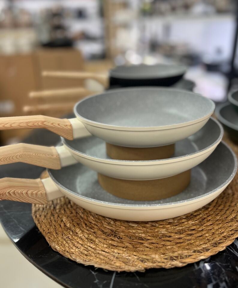 WINTERBACH 20-24-28CM STONE ÜÇLÜ TAVA SET KREM