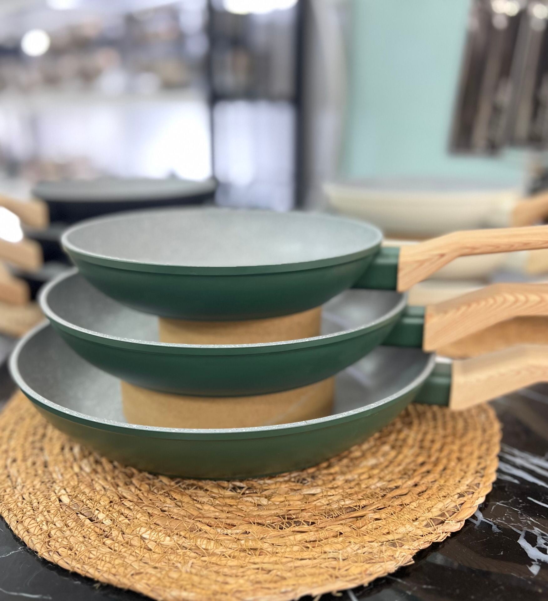 WINTERBACH 20-24-28CM STONE ÜÇLÜ TAVA SET YEŞİL