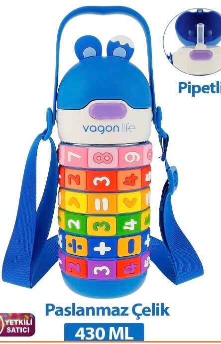 VGN-30031 430ML PİPETLİ ÇELİK TERMOS MATARA