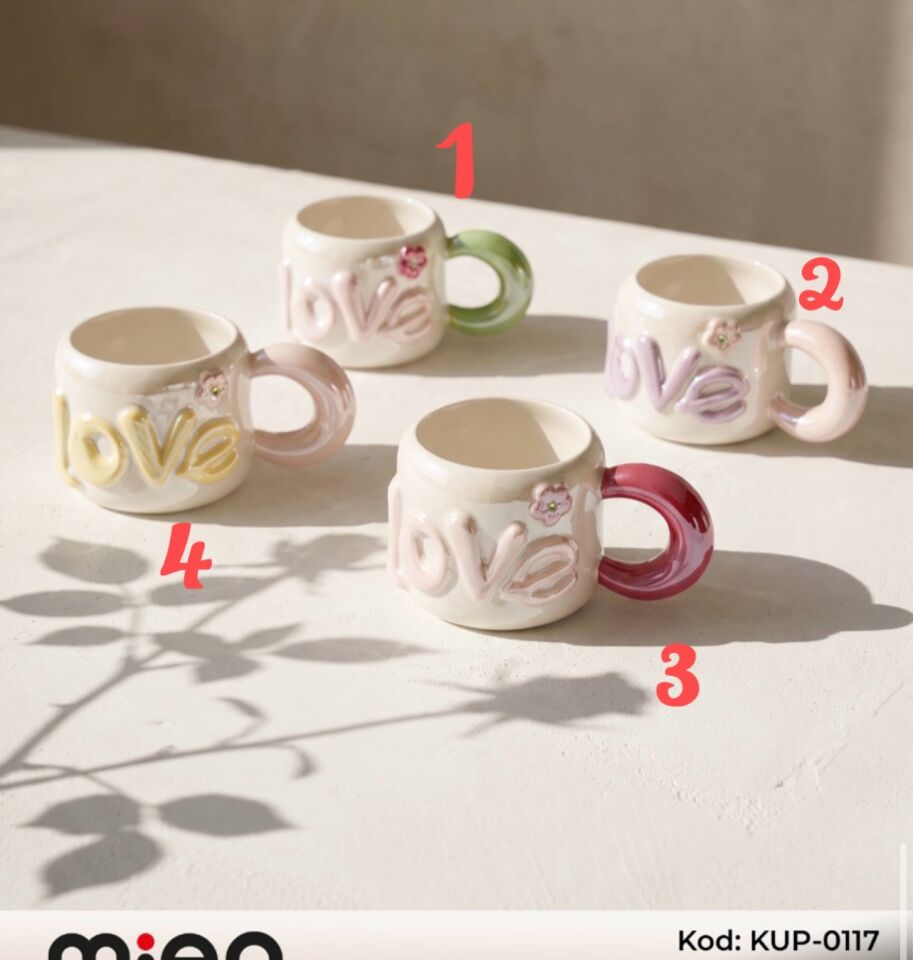 KUP-0117 DEAR LOVE LÜSTERLİ 450ML KUPA